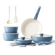Redchef Ceramic Pots and Pans Set Non Stick, 16 pcs Nonstick Cookware Set with Detachable Handle, Non Toxic, PFAS PFOA & PTFE Free, RV Ceramic