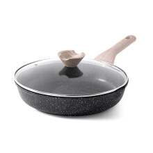 Kordisen Non Stick Frying Pan with Lid, 28 cm Granite Induction Skillet Nonstick, Healthy and Non-Toxic, PFOA Free