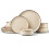 HaWare Dinner Set, 12 Piece Stoneware Dinnerware Service for 4, Reactive Glaze Dining Ware Include Plates and Bowls, Chip and Scratch Resistant, 1