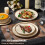 HaWare Dinner Set, 12 Piece Stoneware Dinnerware Service for 4, Reactive Glaze Dining Ware Include Plates and Bowls, Chip and Scratch Resistant, 4