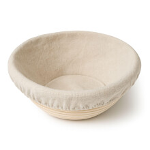 Homiely Bread Proofing Basket, Natural Rattan Sourdough, 9" Round Banneton Basket with Linen Cloth for professional Home Bakers