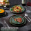 HaWare 12 Piece Dinner Set, Stoneware Dinnerware Service for 4, Reactive Glaze Dining Ware Include Plates and Bowls, Chip and Scratch Resistant, 3