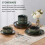 HaWare 12 Piece Dinner Set, Stoneware Dinnerware Service for 4, Reactive Glaze Dining Ware Include Plates and Bowls, Chip and Scratch Resistant, 4