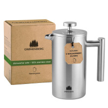 Groenenberg French Press I Coffee press I insulated cafetiere I Stainless steel Coffee maker in different sizes 2 cups to 4 cup