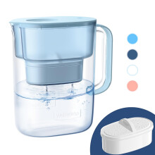 Waterdrop Lucid Water Filter Jug with 1?90 Days Filter, 3.5L, Reduces Fluoride, Chlorine and More, NSF Certified, BPA Free, Blue (Replacement Filter: