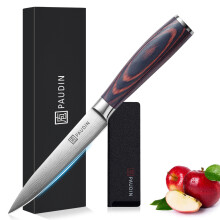 PAUDIN Utility Knife, Kitchen Knife 5 Inch, High Carbon Stainless Steel, Multipurpose Paring Knife for Fruit and Vegetable Cutting with Wooden Handle,