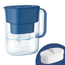 Waterdrop Lucid Water Filter Jug with 1?90 Days Filter, 3.5L, Reduces Fluoride, Chlorine and More, NSF Certified, BPA Free, Classic Blue (Replacement