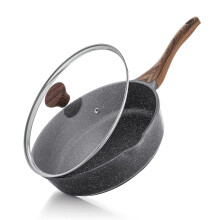SENSARTE Nonstick Skillet, Deep Frying Pan 26 cm/4 Litre Saute Pan with Lid, Stay-Cool Handle, Healthy Stone Cookware Cooking Pan, Induction
