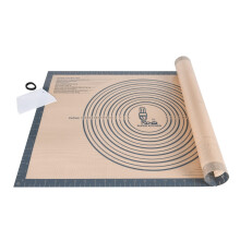 Super Kitchen Extra Large Non-Slip Silicone Pastry Baking Mat with Dough Scraper, Non-Stick Fondant Rolling Mat, Pizza Dough Kneading Board, Baking
