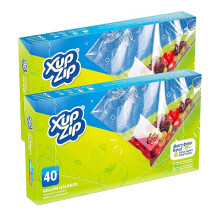 XupZip 2-in-1 Large Freezer Bags with Airtight & Leakproof Bamboo Seal ? 4.55L (UK Gallon Size) Reusable Food Bag with Expandable Bottom ? Heavy-Duty