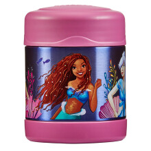 Thermos - The Little Mermaid Food Flask (290ml) - BPA Free, Stainless Steel, Spill Proof, Ariel Disney Thermal Kids Flask with Personalised Name