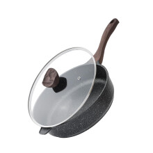Kordisen Nonstick Deep Frying Pan, 26 cm Skillet with Lid, Granite Stone Saute Pan for Cooking, Induction Cookware, Compatible with All Stovetops,