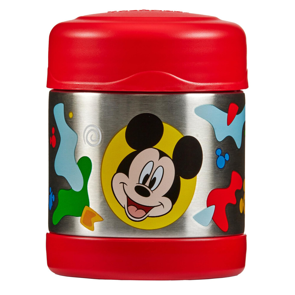 Thermos - Disney Mickey Mouse Food Flask (290Ml) - Bpa Free, Stainless Steel, Spill Proof, Donald, Goofy, Thermal Kids Flask With Personalised Name