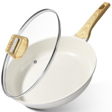 GiPP Ceramic Nonstick Frying Pan with Lid - 30cm Healthy Non-Toxic Non Stick Skillet Omelette Pans, Induction Compatible Chef Pan, PFAS &