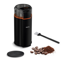 KRUPS Silent Vortex Coffee and Spice Grinder, 12 Cups, Quick Grind, One Touch, Coffee Beans, Spices, Dry Herbs, Nuts, Black, GX3328G0