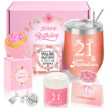 WITCOLOR 21st Birthday Gifts for Her Women, Happy 21st Birthday Basket Gifts Idea Box for Best Friends Female Daughter Sister Girlfriend Coworker