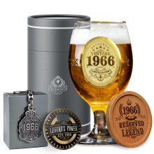 CROWNLY CRYSTAL? 1966 60th Birthday Gifts for Men Personalised Decorations Beer Glasses Mens Dad Boyfriend Grandad Uncle 60th Birthday Card