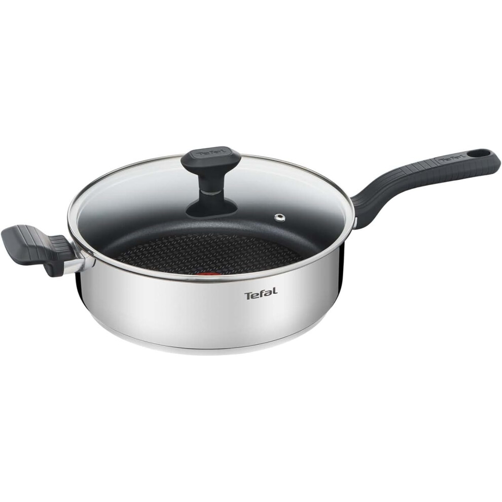 Tefal Comfort Max 26Cm Stainless Steel Saute Pan, Durable Non-Stick Pan With Thermo-Spot Heat Indicator, Induction Compatible Base, Comfortable Grip