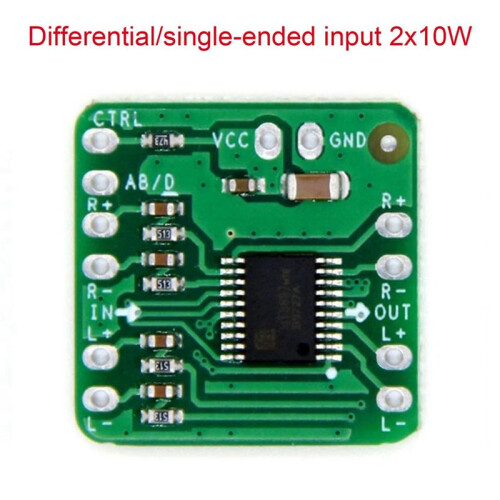 2X Differential Power Amplifier Board 2X10W Digital Class D Audio Power Amplifier HT8697 3.6-8.5V Differential Input 1