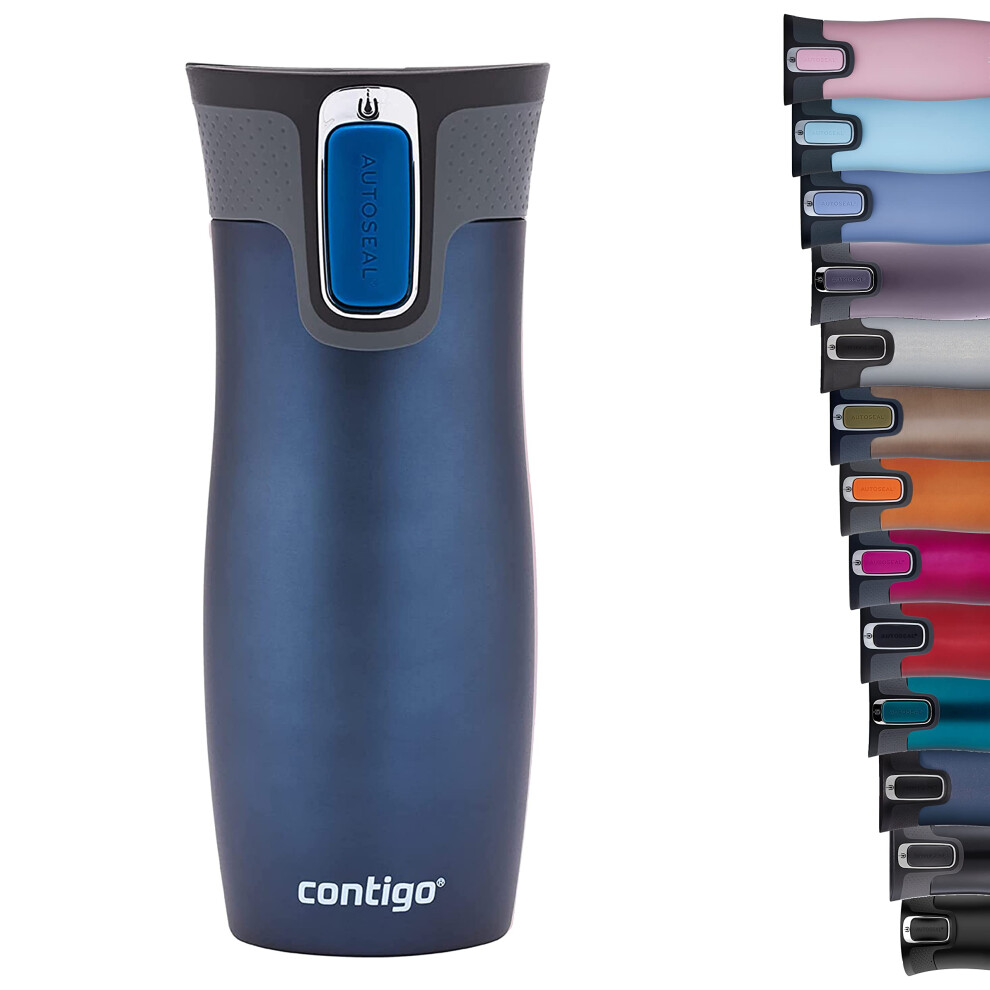 Contigo West Loop Autoseal Travel Mug, Stainless Steel Thermal Mug, Vacuum Flask, Leakproof Tumbler, Coffee Mug With Bpa Easy-Clean Lid, 470 Ml,