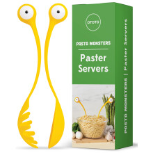 Pasta Monsters and Salad Servers - BPA-Free Fun Kitchen Gadgets - 100% Food Safe Salad Spoon and Fork Set - Pasta and Salad Server - 11.93x 3.39 x