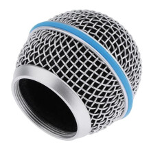 Vervangende Blauw Steel Mesh Microfoon Grill Hoofd Microfoon Grille Vervangende Kop DIY Onderdelen Accessoire voor Beta58A