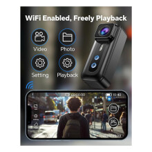 2X 1080P Kroppskamera, Videoinspelning Dash Camera, Liten och Kompakt, Bike Recorder WiFi Cam, Cykel Cykelkamera