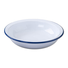 Zenker Enamel Round Pie Dish, Vintage Design, Suitable for Oven and Stove, Dishwasher Safe, Oven Tray, Enamel Cookware, Traditional Pie Tin, 25x25x5cm