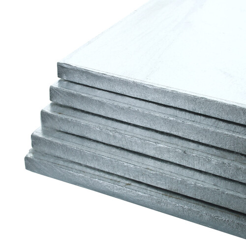 Culpitt 12" Square Silver Cake Drum Board - Pack of 5 (Individually Wrapped) 1