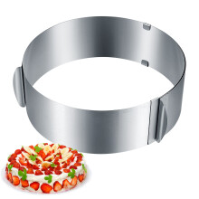 Vwoqiy Adjustable Cake Rings Adjustable 6 to 12 Inch, Stainless Steel Round Cake Ring Mould for Baking, Mousse Ring Mold Baking for Desserts Eggs
