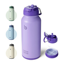 BOTTLE BOTTLE Insulated Water Bottle 950ml(32oz) Stainless Steel Sports Water Bottles with Straw Dual-use Lid Drink Flask Design for Gym with Pill Box