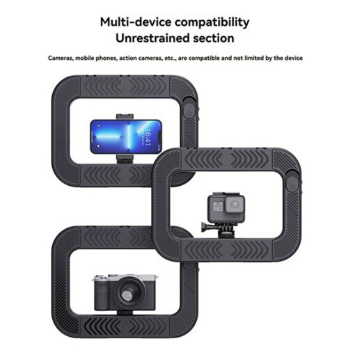 Three-Color Dimming Ring Fill Light with Desktop Tripod Rabbit Cage Selfie Light  Selfie Reverse Charging 1