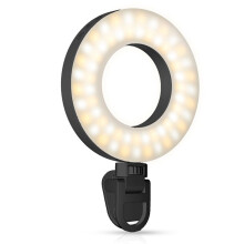 Mobile Phone Fill Light, LED Selfie Light Anchor Live Broadcast Photo Light, Laptop Video Conference Ring Light Black