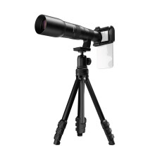APL-T50X Telefon Teleobjektiv HD Internt Fokus med Stativ 50X Teleobjektiv för Konsert Fågelskådning Teleobjektiv