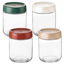 4-Pack 15.8oz Glass Jar with Screw Lid Leakproof Overnight Oats Container, Yogurt Jars, Oatmeal Salad Jars, for Cereals Milk Fruit Condiment Dressing