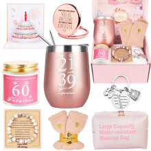 Awfrky 60th Birthday Gifts for Women, Happy Birthday Basket Gift Box for Women Best Friends Female Mom Wife Daughter Sister Her Girlfriend Coworker