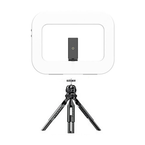 Three-Color Dimming Ring Fill Light with Desktop Tripod Rabbit Cage Selfie Light  Selfie Reverse Charging