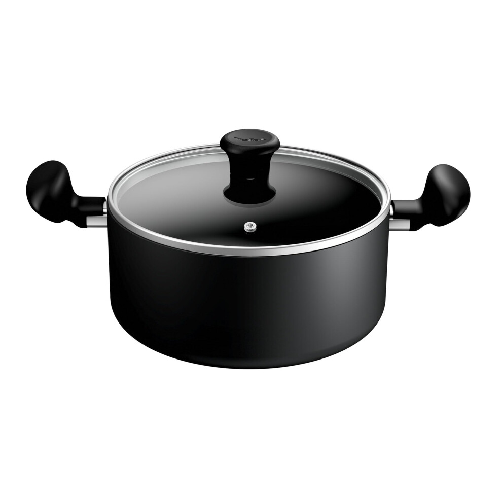 Tefal Titanium Essential Stewpot 24 Cm + Lid, Non-Stick Coating, Metal Spatula Safe, Compatible With All Hobs Except Induction, B9414644