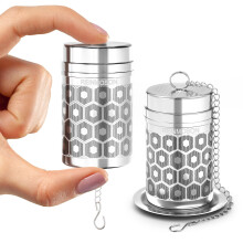 Reinmoson 304 Stainless Steel Mini Tea Strainer for Loose Tea, 2 Pack Extra Fine Mesh Tea Infuser, Updated 1.2? Slim Tea Diffusers for Loose Tea Black
