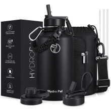 HydroPal Vacuum Insulated Stainless Steel Water Bottle, 1200ml/1000ml/750ml- 2 Lids (Straw Lid and Spout Lid), 2 Straws Water Bottle for 12 Hours Hot