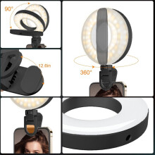 Mobiele Telefoon Opvullicht, LED Selfie Licht Live-Uitzending Fotolicht, Laptop Videoconferentie Ringlicht Zwart
