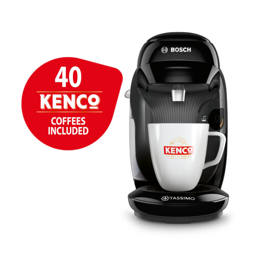 Tassimo Tassimo by Bosch Style Friendly Pod Coffee Machine with 40 Kenco Drinks Starter Bundle, TAS112EGBC - Black 1