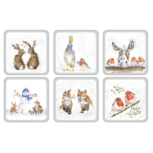 Wrendale Wrendale Designs - 'Square' Christmas Coasters