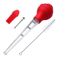 Turkey Baster Kit Marinade Injector Food Syringe Meat Syringe Commerical Grade Quality FDA Rubber Bulb Including Marinade Injector Needle and Brush