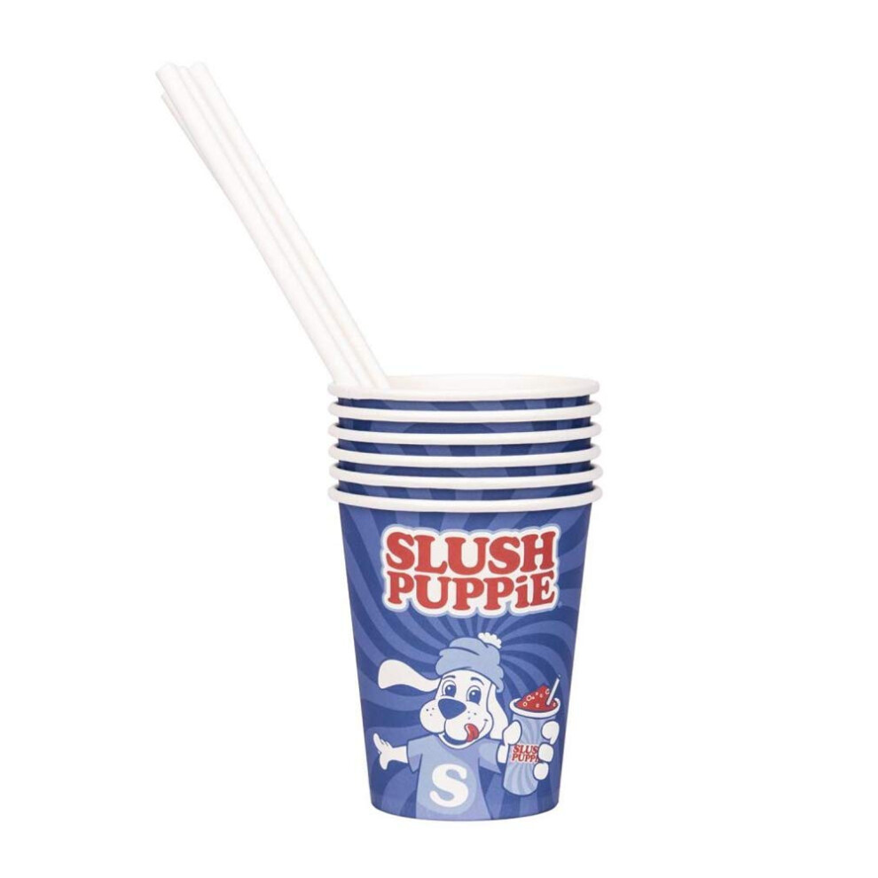 Slush Puppie Pack Of 20 Paper Cups & Paper Straws