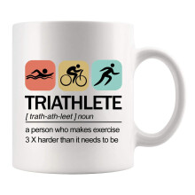 Panvola Triathlete Definition Mug Athlete Gifts Swimmer Biker Runner Sports Player Ceramic Mug Novelty Drinkware 11 oz White