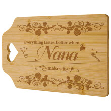 Niviy Christmas Nan Gifts - Engraved Bamboo Cutting Board Xmas Gifts for Nanny - Nan Birthday Gifts from Grandchildren, Kitchen Presents for Nana on