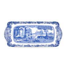 Portmeirion Home & Gifts 2019418337 Blue Italian Sandwich Tray, melamine, Blue & White, 38.5 x 16.5cm