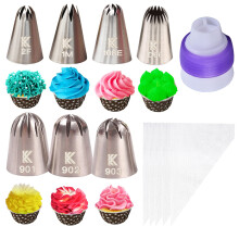 Large Open Star Piping Nozzle for Cupcake Swirls | 1M Style Icing Tip (Stainless Steel) for Cake Decorating, Rosettes & Star Designs | Professional