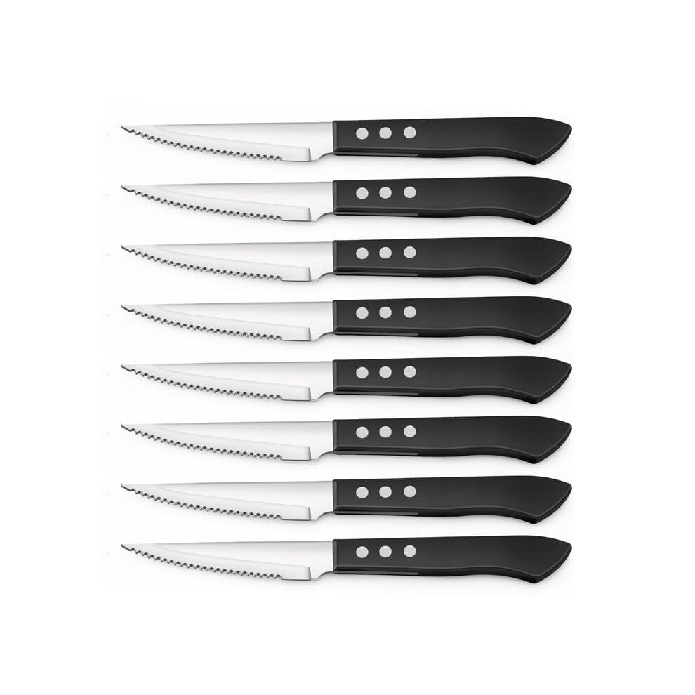 Hunnycook Steak Knives Set Of 8 (8.42 Inch), Serrated Steak Knife, Ultra-Sharp Stainless Steel Knives With Ergonomic Handles, Kitchen Knife